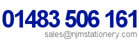 01483 506 161 | sales@njmstationery.com